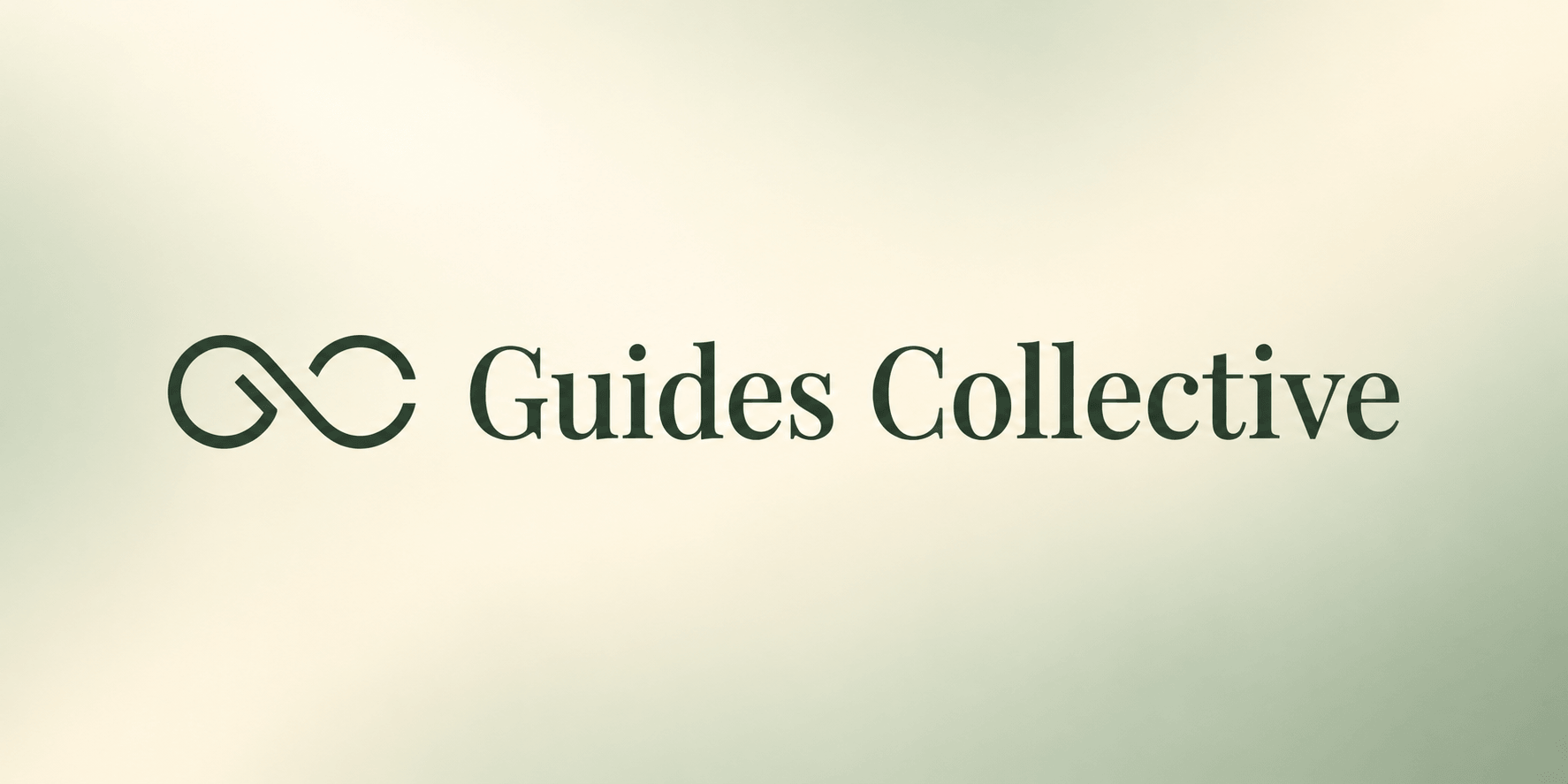 Logo of Guides Collective featuring an infinity symbol and elegant typography