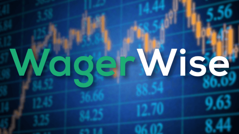 Logo of WagerWise on a digital financial background with stock market graphs