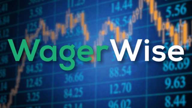 Logo of WagerWise on a digital financial background with stock market graphs