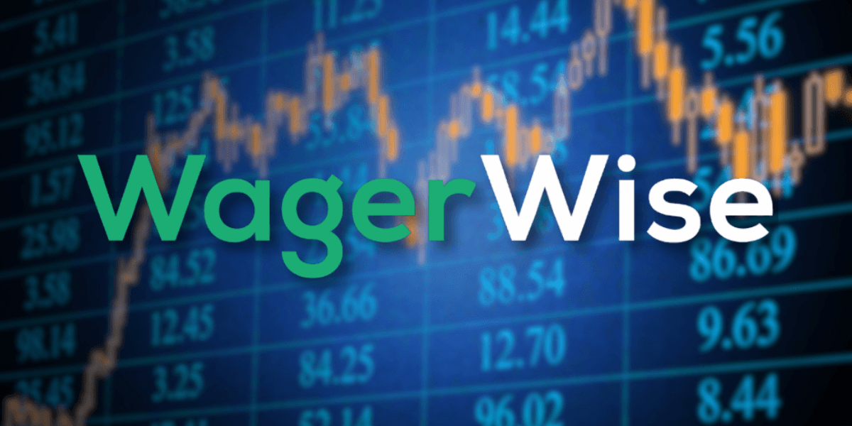 Logo of WagerWise on a digital financial background with stock market graphs