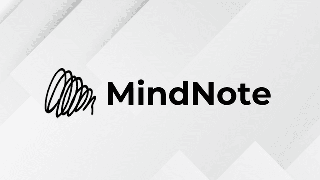 Logo of MindNote featuring a scribbled design and bold text on a light background