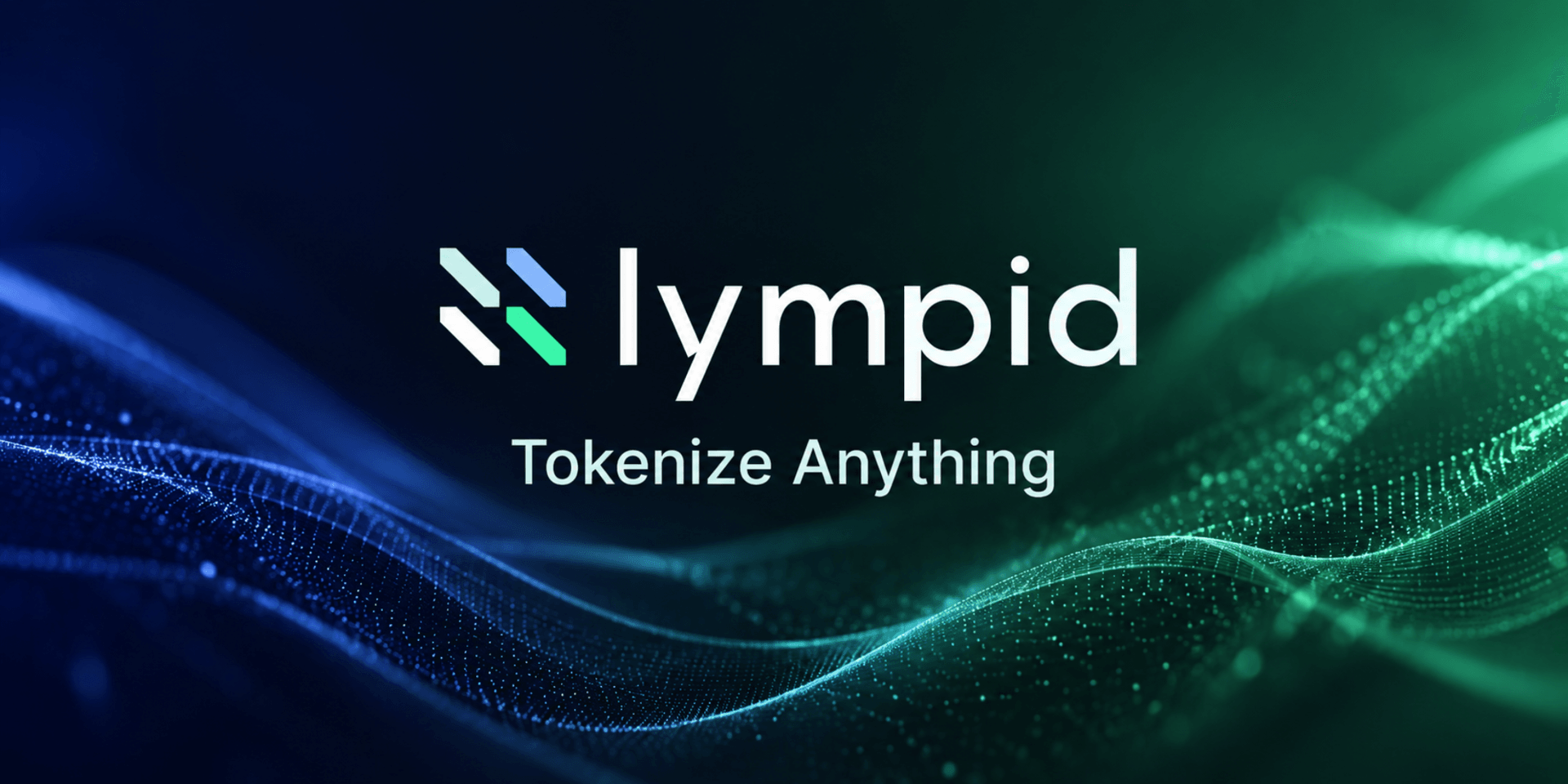 Logo of Lympid with the tagline "Tokenize Anything" on a colorful wave background
