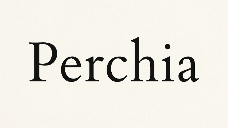 The word "Perchia" displayed in an elegant serif font on a light background
