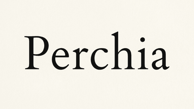 The word "Perchia" displayed in an elegant serif font on a light background