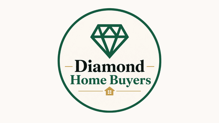 Logo for Diamond Home Buyers featuring a diamond and a house icon