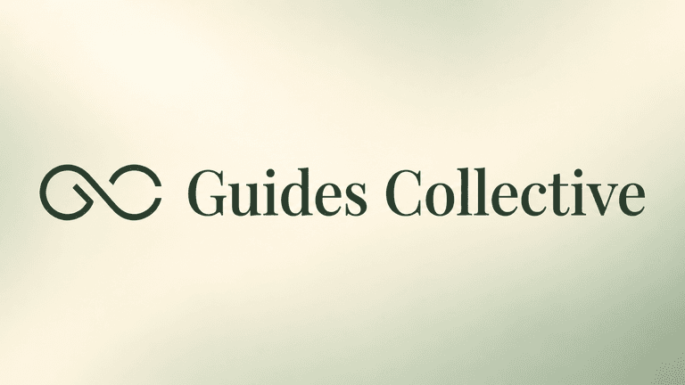 Logo of Guides Collective featuring an infinity symbol and elegant typography