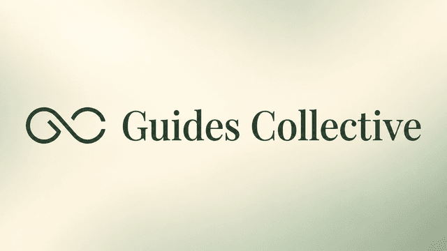 Logo of Guides Collective featuring an infinity symbol and elegant typography