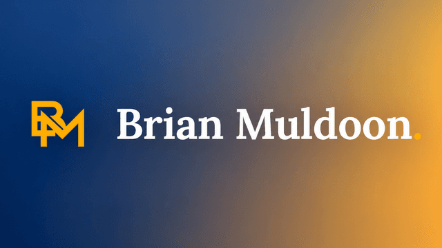 Logo featuring initials RM and the name Brian Muldoon on a gradient background