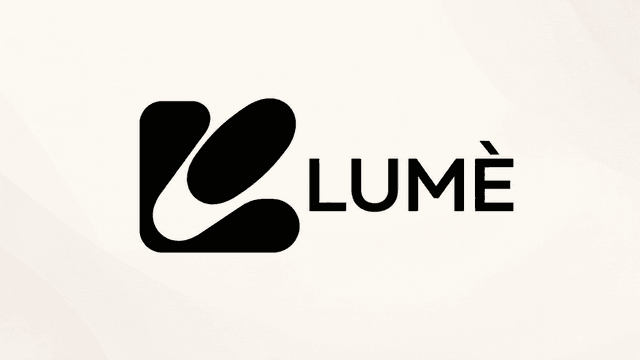 Logo featuring a stylized letter "L" and the word "LUMÈ" in bold font