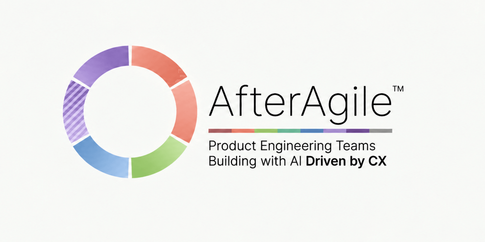 Logo of AfterAgile with a circular design and slogan about product engineering teams
