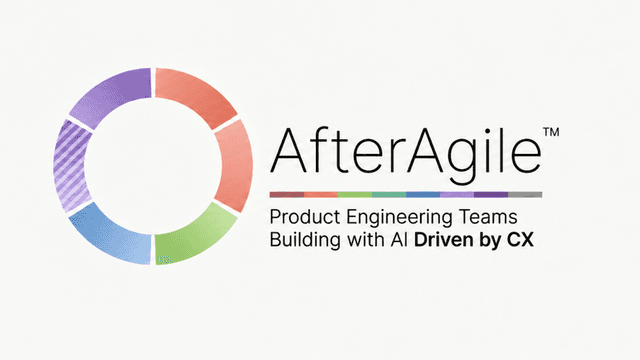 Logo of AfterAgile with a circular design and slogan about product engineering teams