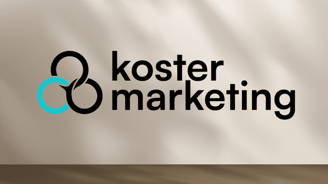 Logo of Koster Marketing featuring interconnected circles and modern typography