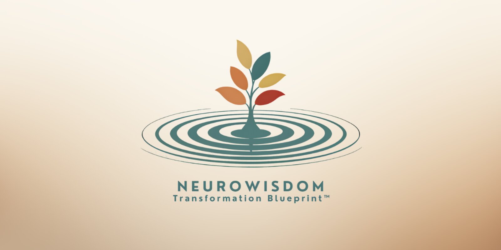 the Neurowisdom™ logo, symbolizing growth, inner alignment, and transformation through a tree and rippling water design.