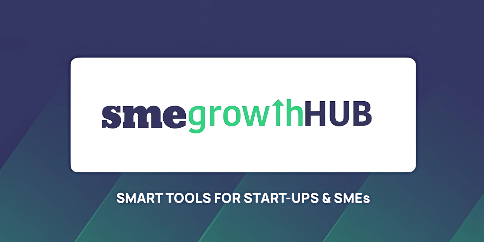 "SME Growth Hub logo with the tagline 'Smart Tools for Start-ups & SMEs.' The logo features the brand name in bold font with 'grow' highlighted in green and an upward arrow, symbolizing growth and empowerment for small businesses."