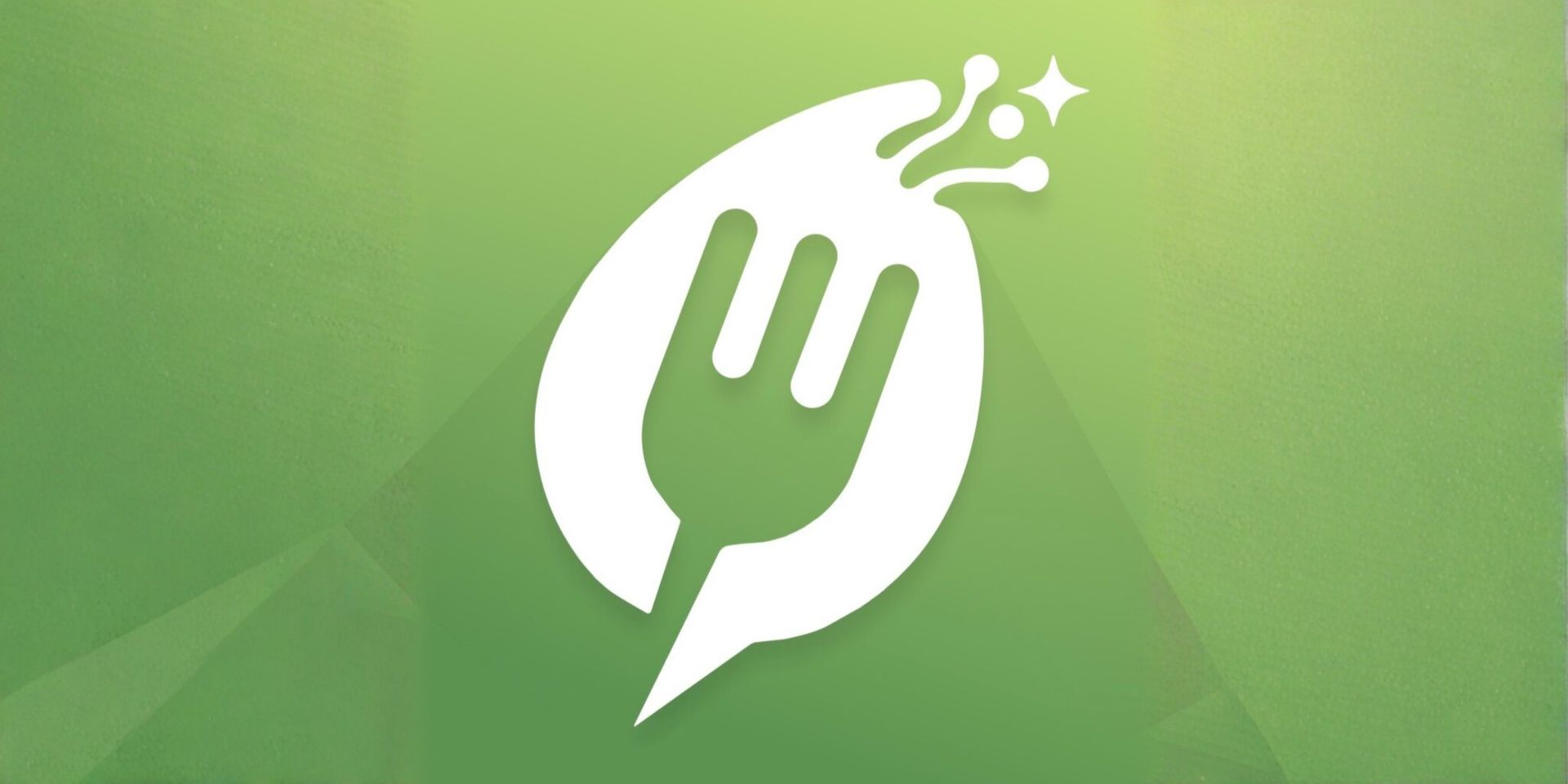 White fork and speech bubble logo on green background representing MENU ORDER AI healthy dining technology.