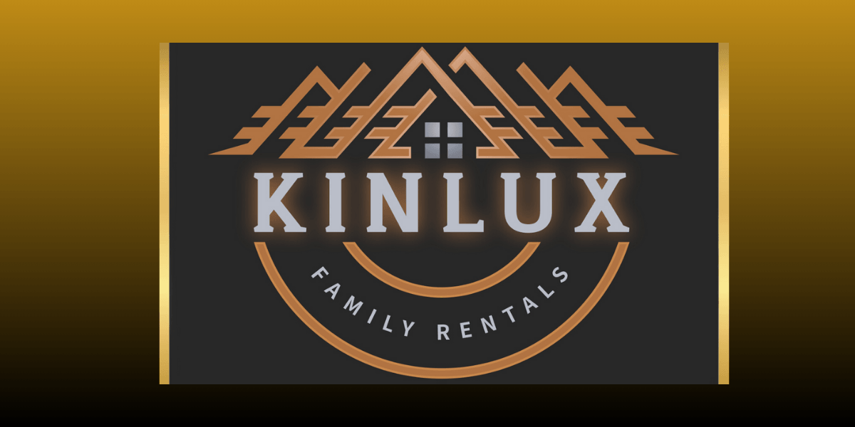 KINLUX Family Rentals logo featuring stylized rooftops, representing tokenized real estate and luxury vacation rental investments.