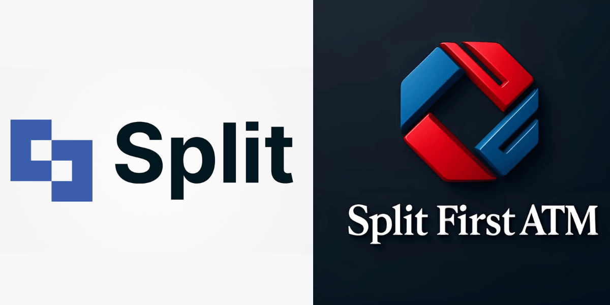 Logos of Split POS and Split First ATM, celebrating 20 years of payment processing innovation and trusted solutions.