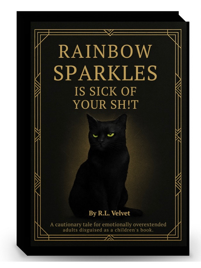 Rainbow Sparkles Is Sick of Your Sh!t - R.L. Velvet's humor-filled book for emotionally overextended adults disguised as a children's book.