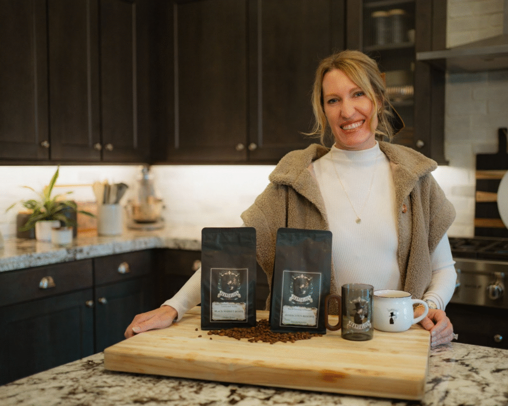 Dena Fitzpatrick, founder of Scandalous Coffee, representing the brand’s focus on sustainability and storytelling.
