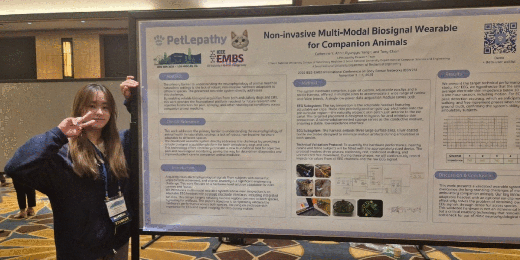 PetLepathy's AI wearable technology decoding animal emotions and pain through non-invasive biosignals, advancing compassionate animal care.