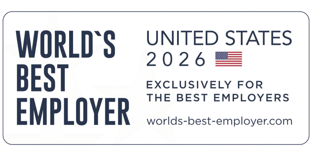 "World's Best Employer - United States 2026" logo, with a link for top employers.