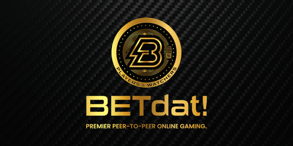 BETdat! logo with a sleek gold design and tagline for online gaming.