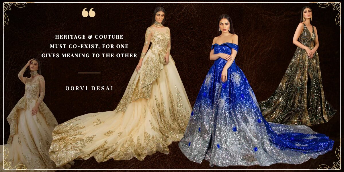 Three women wearing stunning gowns, accompanied by a quote emphasizing that beautiful gowns are for everyone, not just brides.