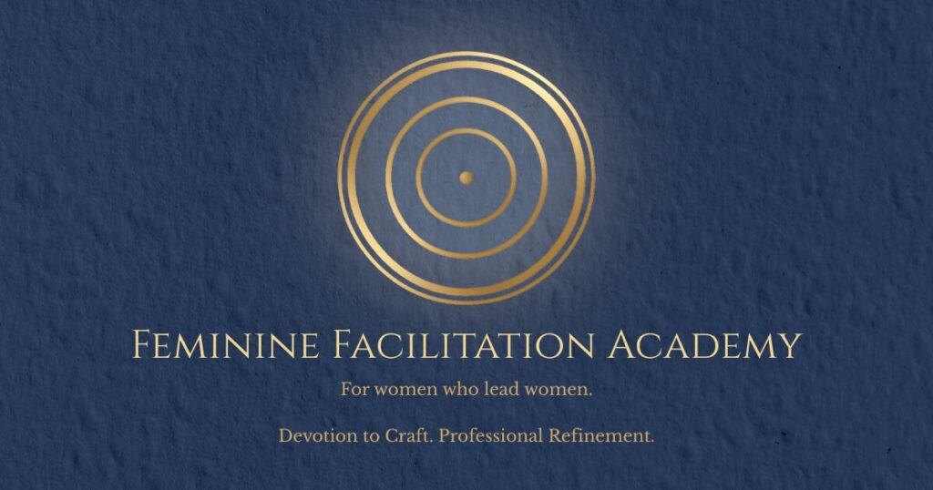 Logo of the Feminine Facilitation Academy, symbolizing support for women leaders in transformational spaces and emotional healing.