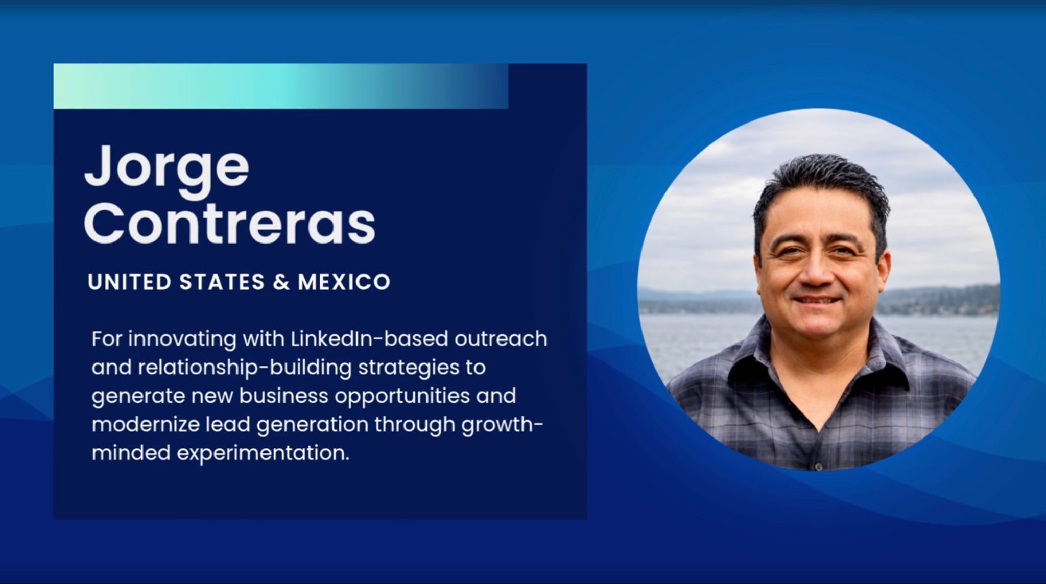Jorge Contreras recognized by WSI for innovative LinkedIn outreach and lead generation strategies in the United States and Mexico.
