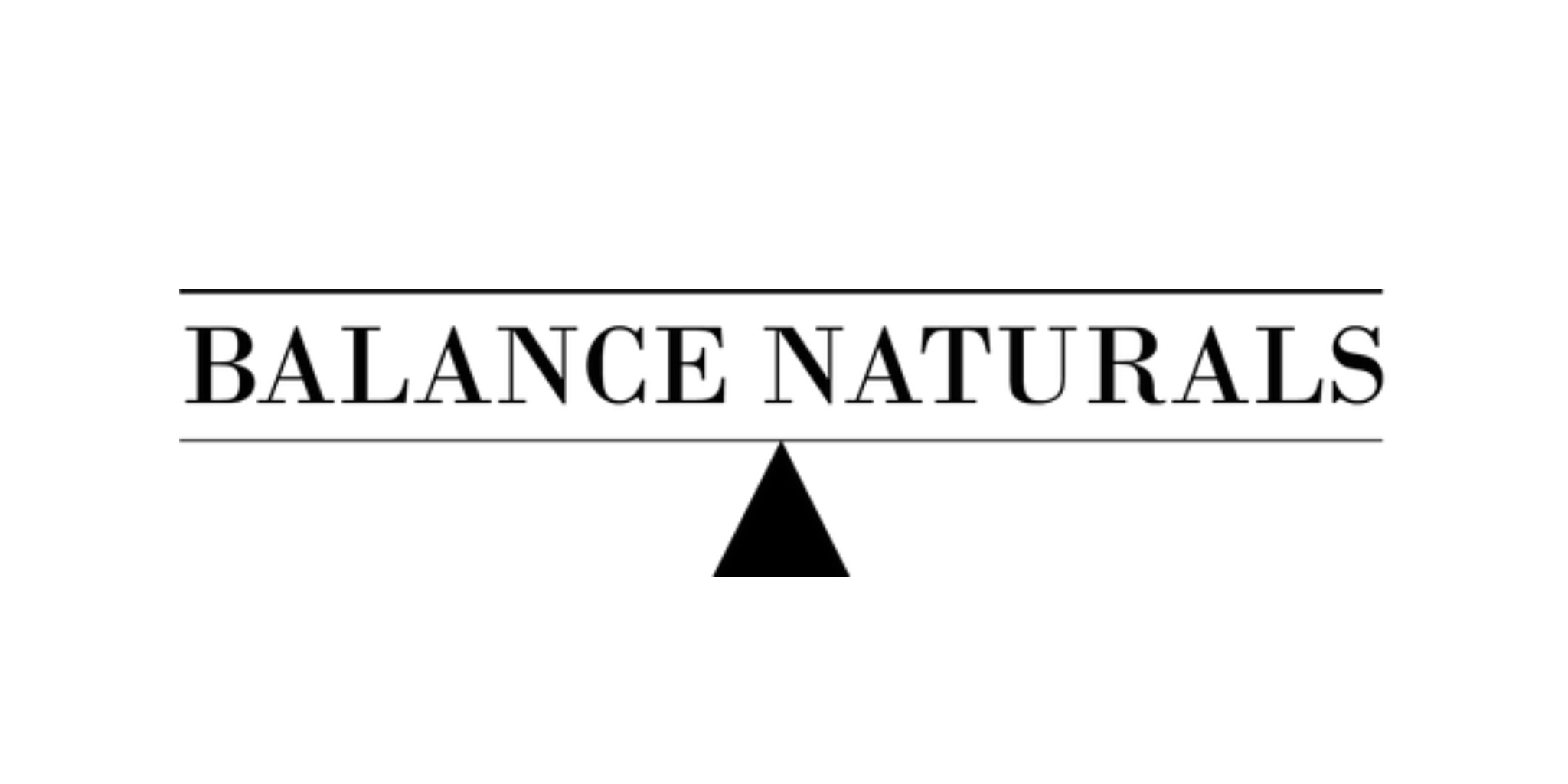 Balance Naturals logo with black text and minimalist design.