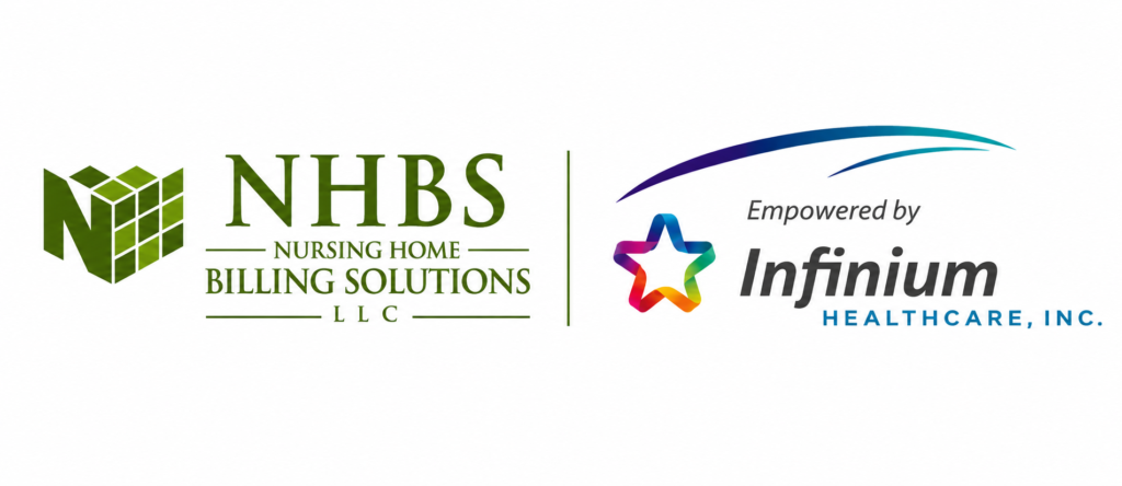 Infinium Healthcare and NHBS logos displayed together, highlighting the acquisition partnership.